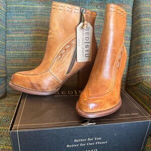 BED|STU Women's Brown Leather Heeled Boots